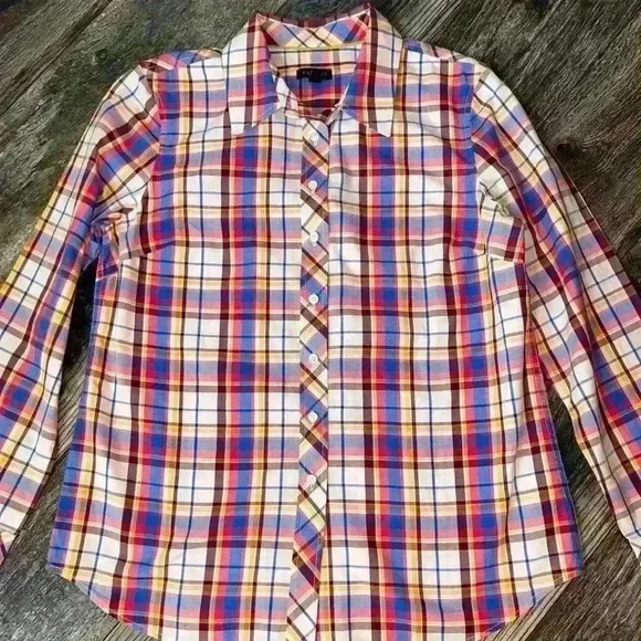 Talbots Tops - Talbots Preppy Plaid Long Sleeve Button Down Cotton Small
